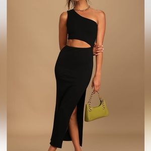 Only worn once! Lulus Black Cutout Dress Size Small